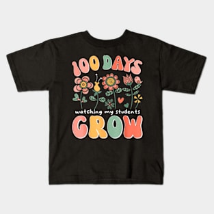 100 Day Watching My Students Grow 100 days of School Teacher Kids T-Shirt